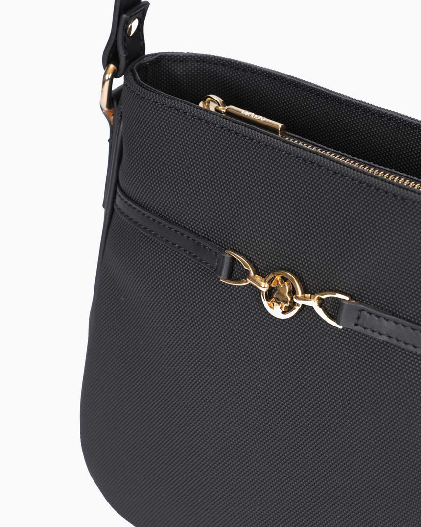 Us Polo Assn Gold Logo Detaylı Ayarlanabilir Çapraz Askılı Çanta Siyah