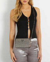 Guess Lua Mini Taşlı Çapraz Askılı Çanta Pewter