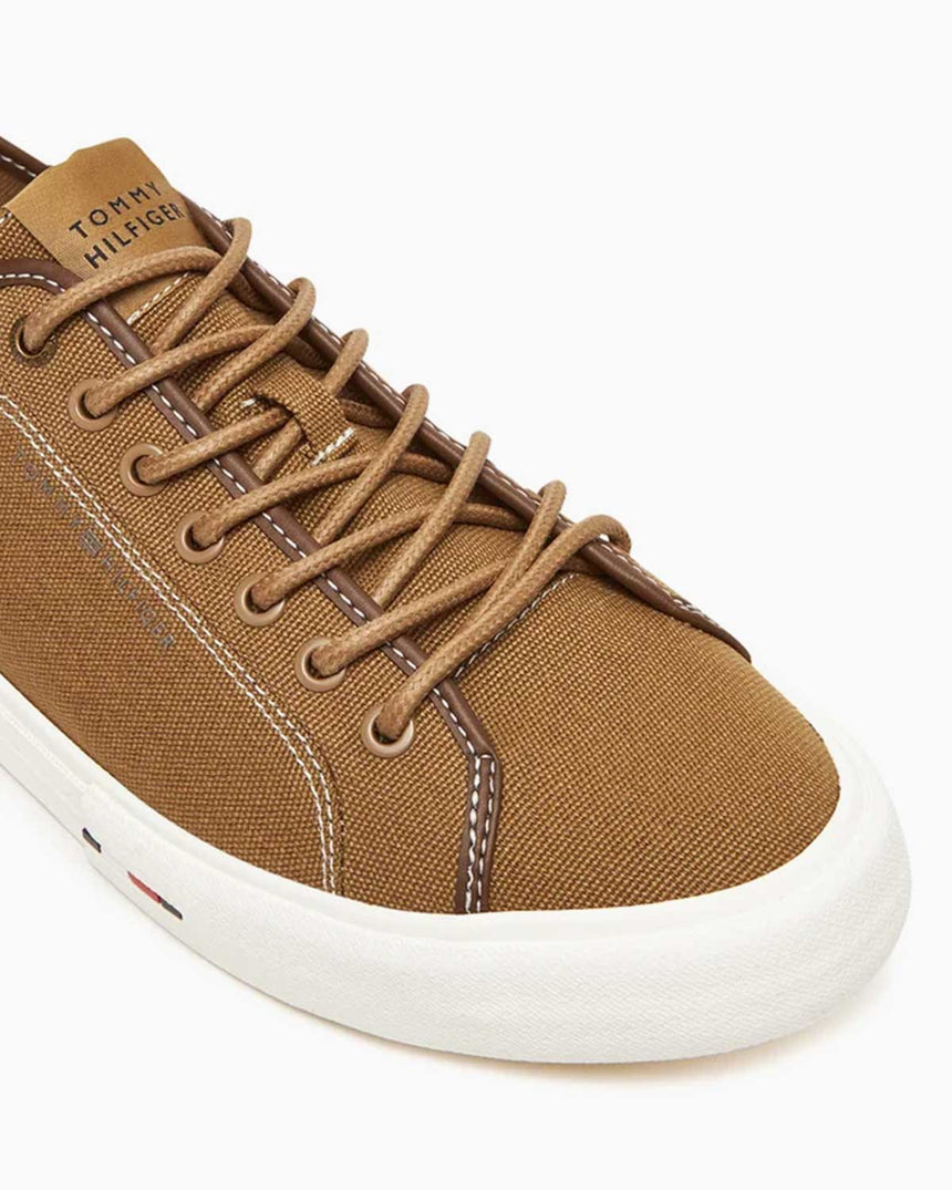 Tommy Hilfiger Güçlendirilmiş Kanvas Erkek Sneaker Rooted Brown