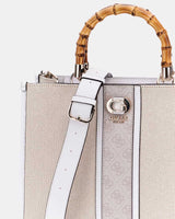 Guess Kerima Bamboo Logolu El Çantası Natural / Dove Logo