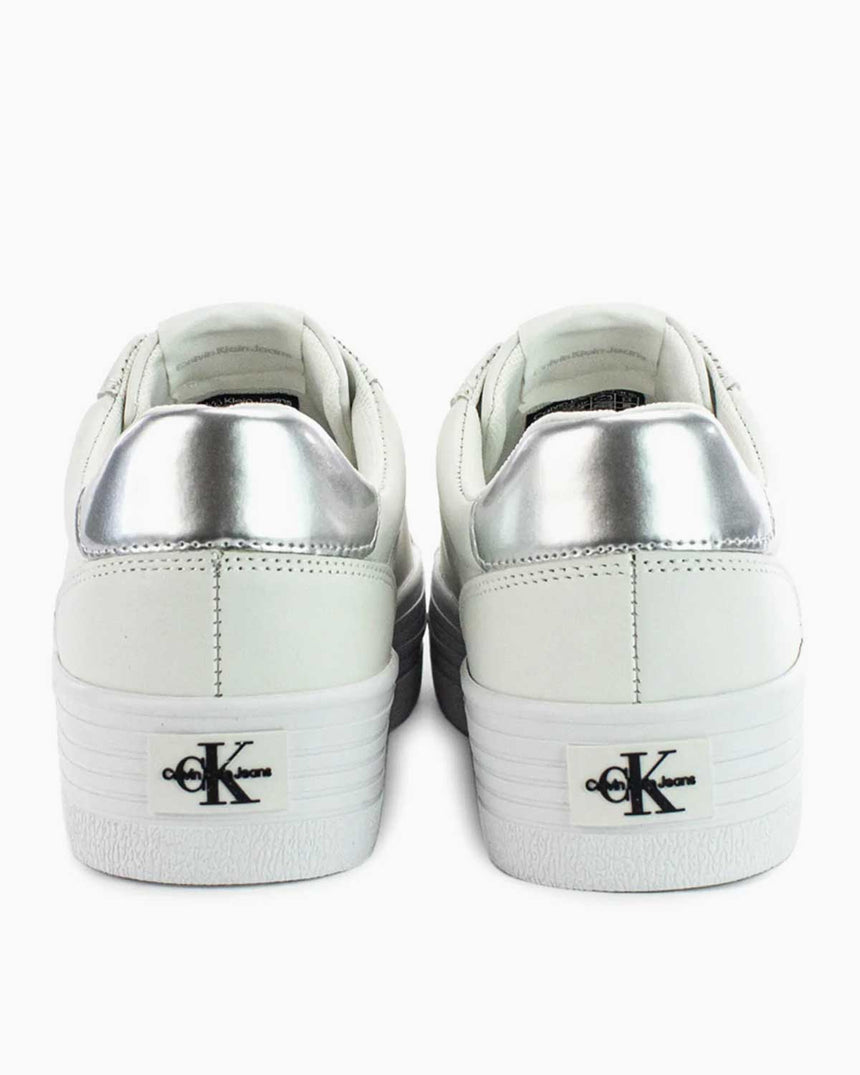 Calvin Klein Jeans Bold Flatform Lace Up Sneakers Bright White/Silver