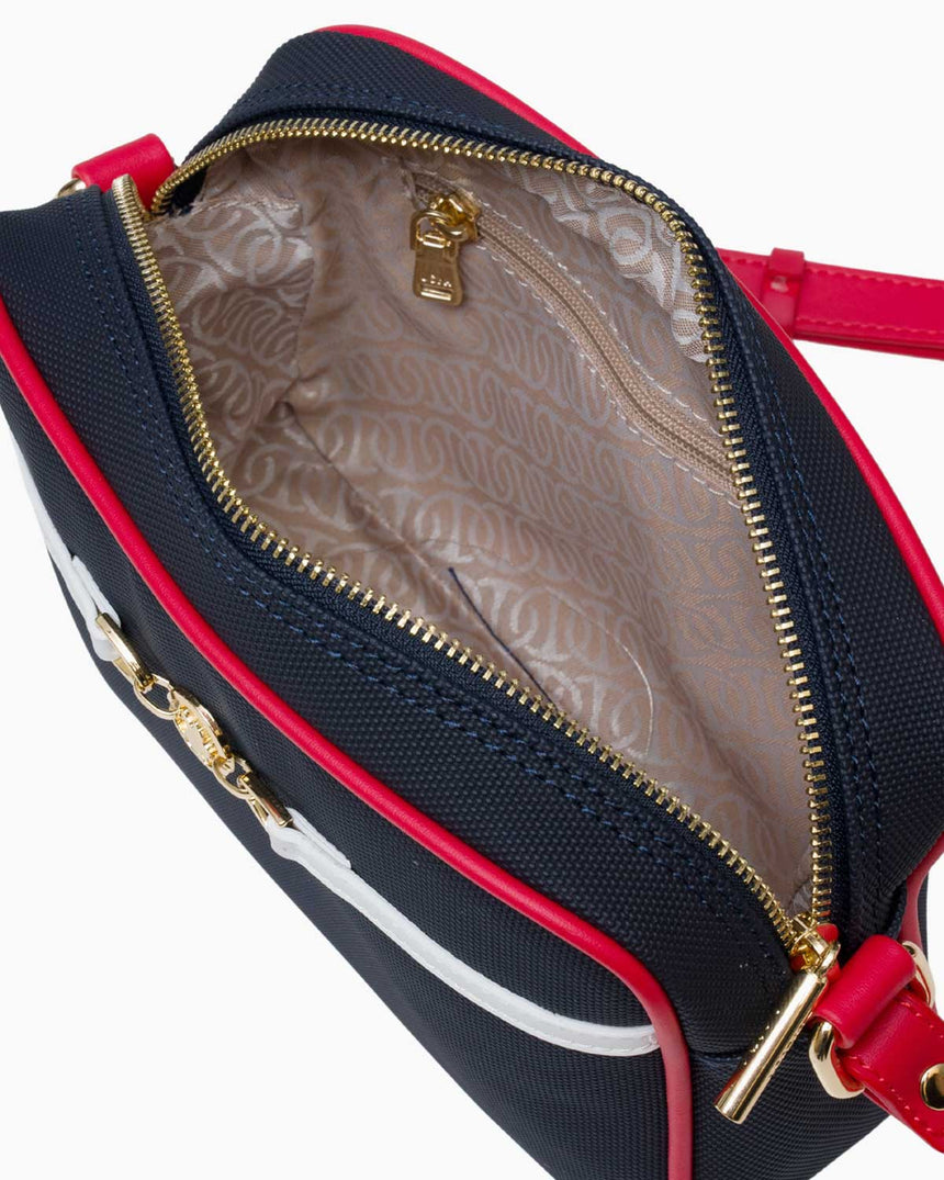 Us Polo Assn Gold Logo Detaylı Çapraz Askılı Çanta Lacivert - Kırmızı - Beyaz