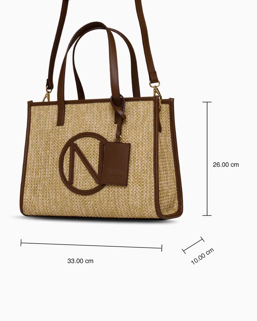 Nautica Aksesuar Detaylı Kadın Omuz Çantası Bej - Açık Kahve