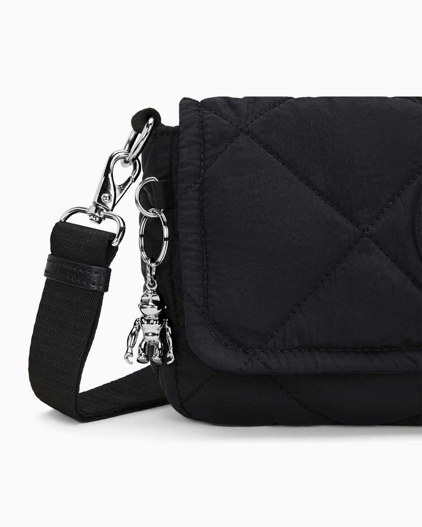 Kipling Aras Quilted Shoulder Bag Omuz Çantası Cosmic Black