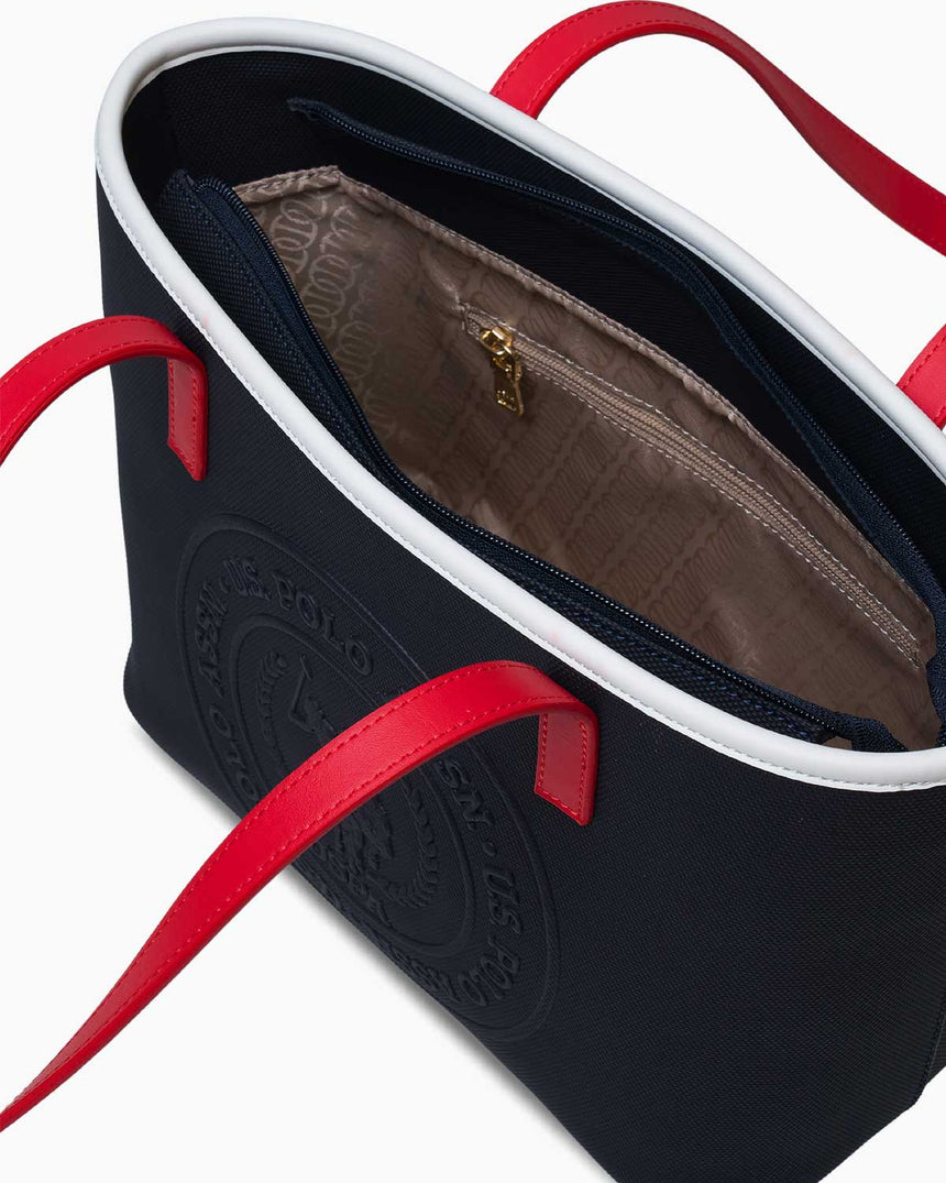 Us Polo Assn Logo Baskılı Omuz Çantası Lacivert - Kırmızı - Beyaz