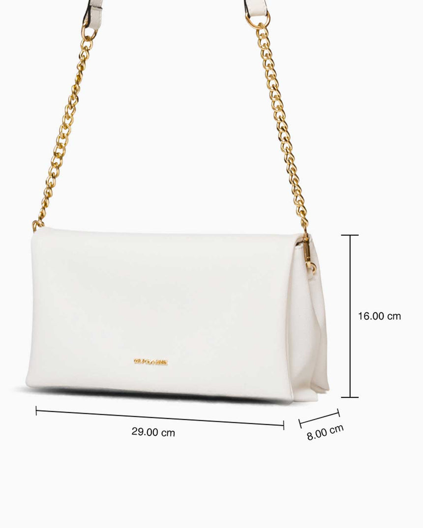 Us Polo Assn Zincir Detaylı Çapraz Askılı Çanta Beyaz