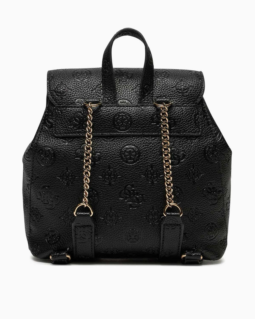 Guess Cresdia Small Flap Logolu  Sırt Çantası Black