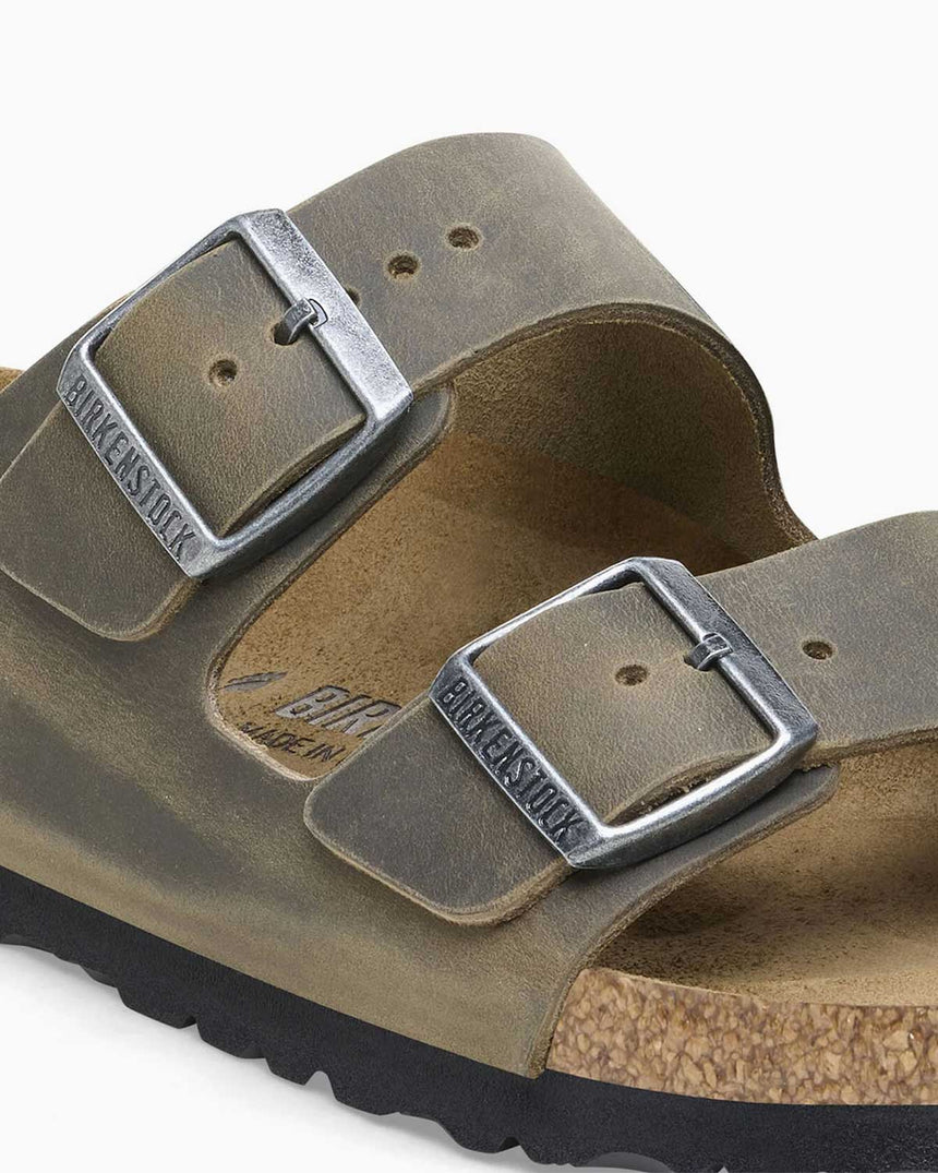 Birkenstock Arizona Leoi Çift Bantlı Erkek Terlik Faded Khaki