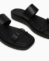 Calvin Klein Zadar Halat Detaylı Yumuşak Kadın Sandalet CK Black