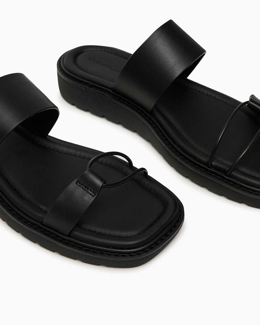 Calvin Klein Zadar Halat Detaylı Yumuşak Kadın Sandalet CK Black