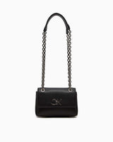 Calvin Klein Convertible Shoulder Zincir Detaylı Omuz Çantası CK Black
