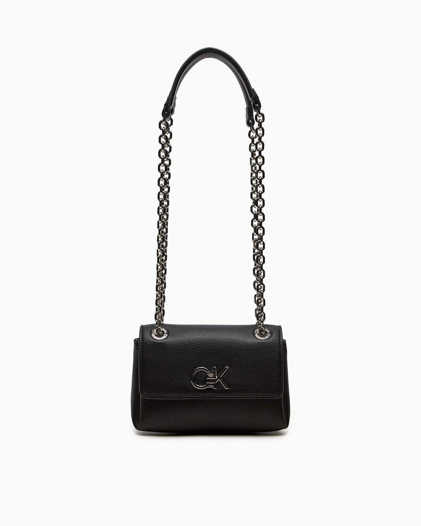 Calvin Klein Convertible Shoulder Zincir Detaylı Omuz Çantası CK Black