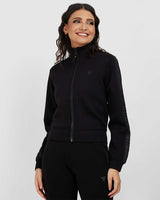 Guess New Allie Logo Şeritli Fermuarlı Sweatshirt Jet Black A996