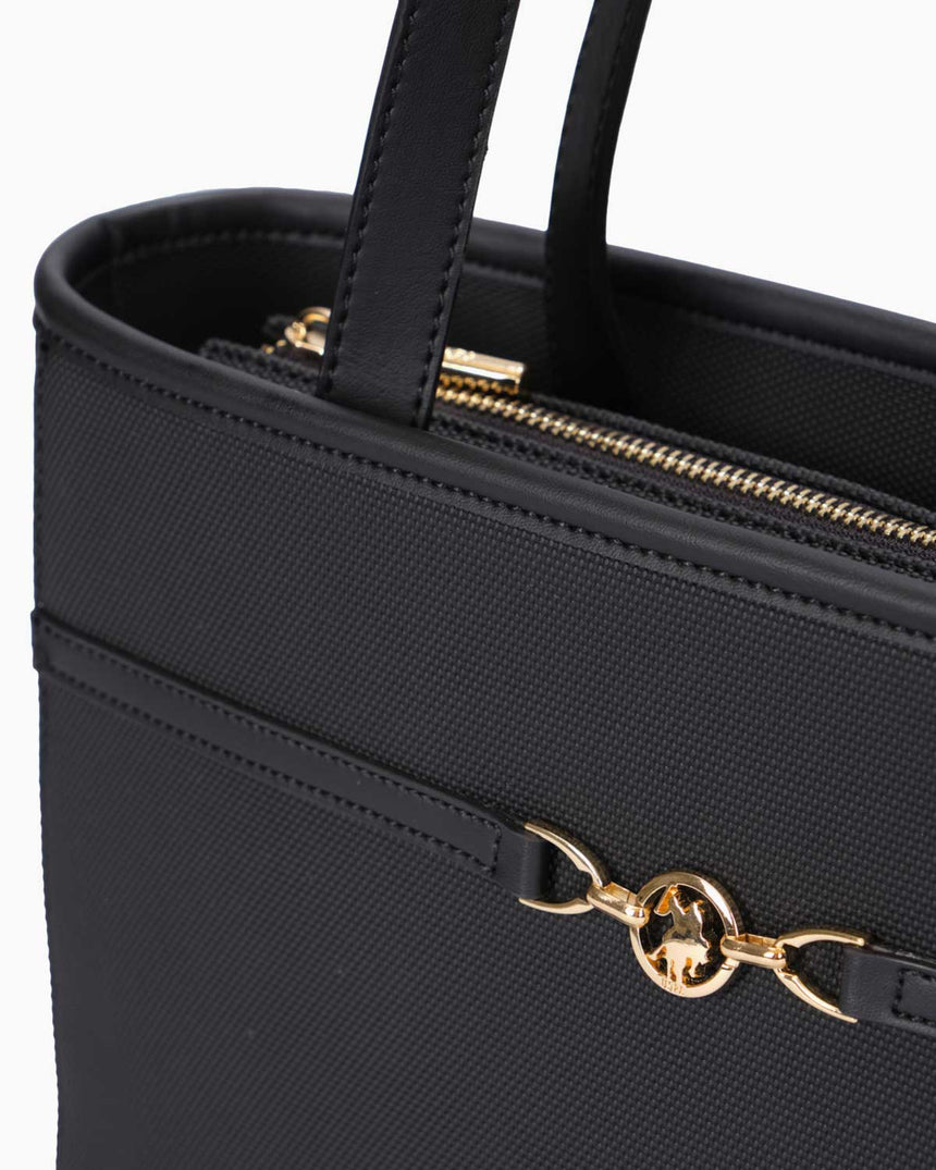 Us Polo Assn Gold Logo Detaylı Omuz Çantası Siyah