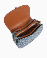 Guess Kuba Top Zip Shoulder Bag Omuz Çantası Denim Logo