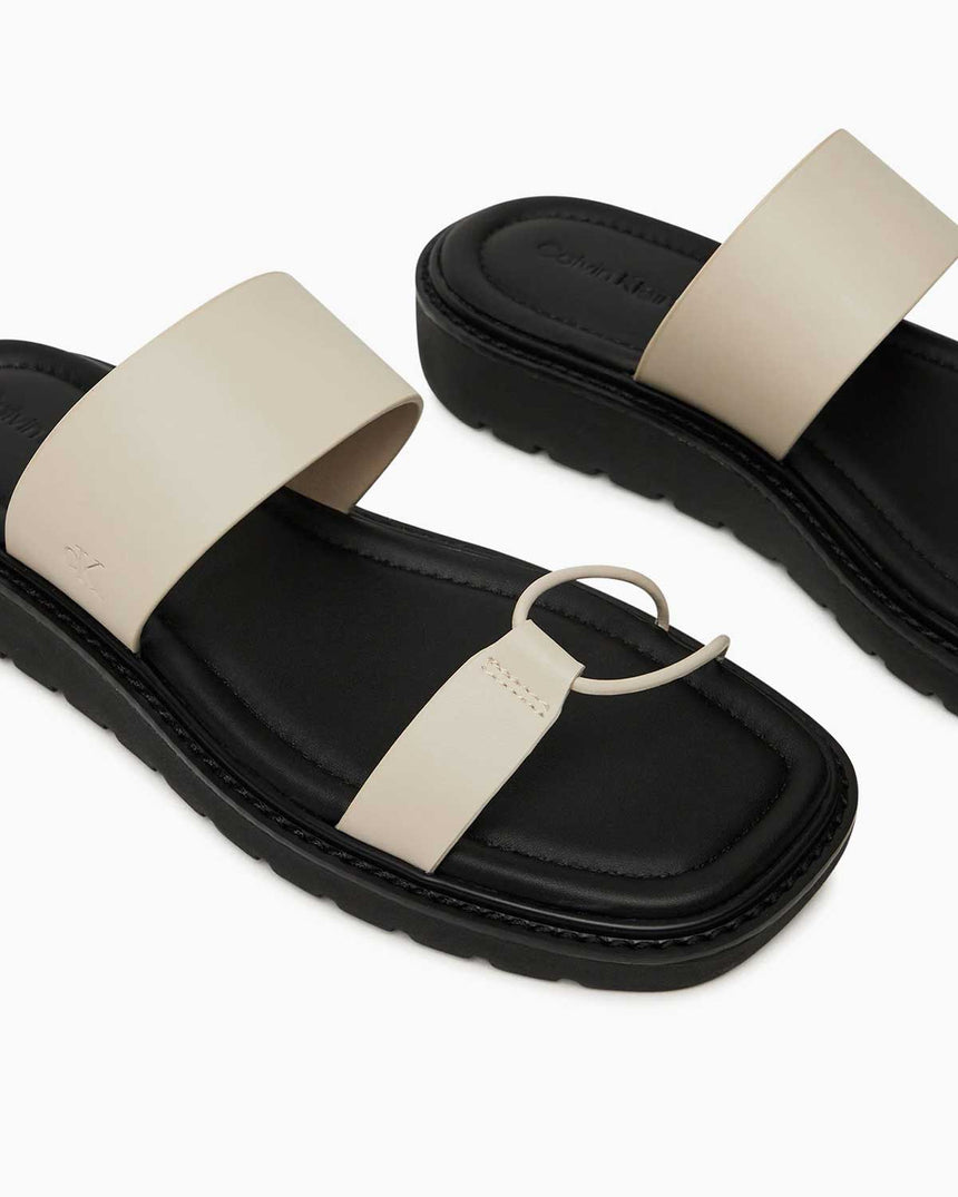 Calvin Klein Zadar Halat Detaylı Yumuşak Kadın Sandalet Eggshell/Black