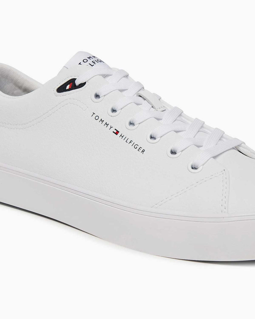 Tommy Hilfiger Düşük Bilek Güçlendirilmiş Deri Erkek Sneaker White