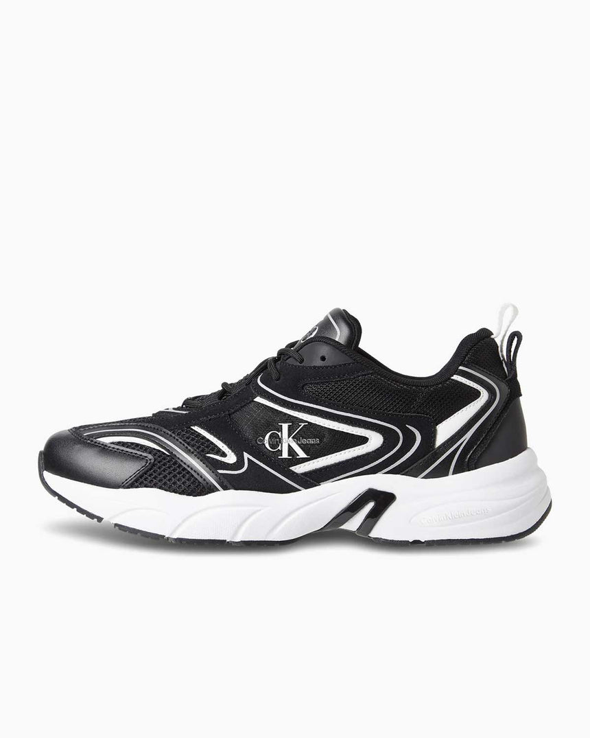 Calvin Klein Retro Tennis Logo Detaylı Sneakers Black/Bright White