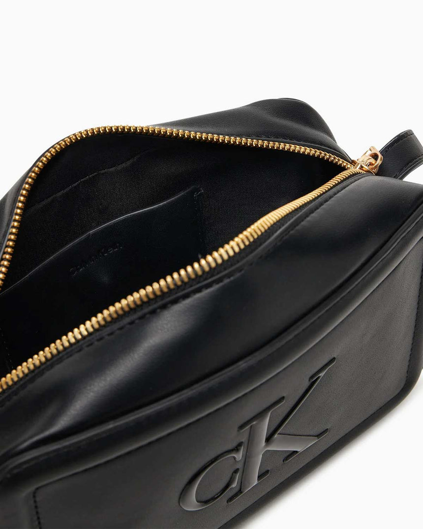 Calvin Klein Kalın Logolu Kadın Kamera Çantası Black