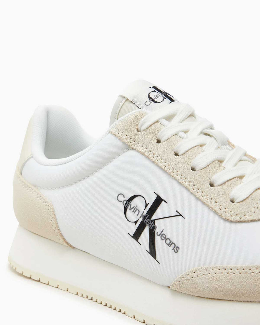 Calvin Klein Retro Runner Low Lace Up  Sneakers Bright White/Creamy White