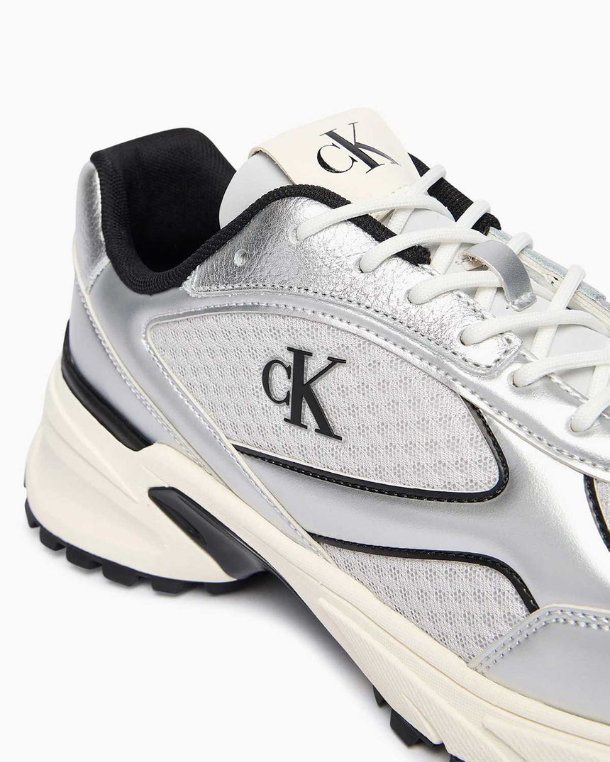 Calvin Klein Trailblazer Hike Runner Mesh Erkek Sneaker Silver/Black/Marshmallow