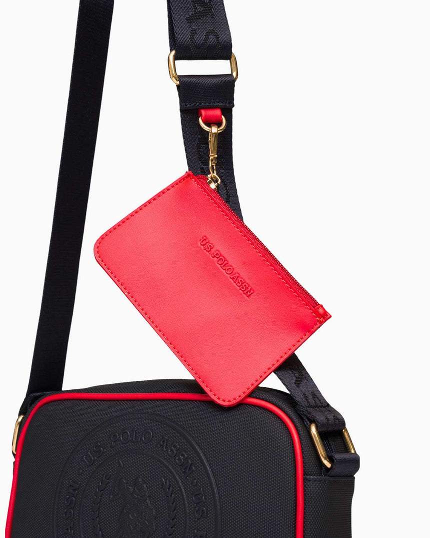 Us Polo Assn Mini Cüzdan Detaylı Çapraz Askılı Çanta Lacivert - Kırmızı