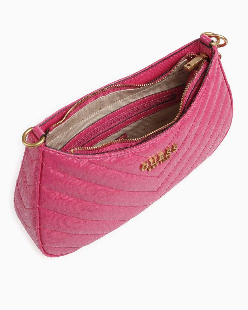 Guess Jania Top Logolu Omuz Çantası Fuchsia