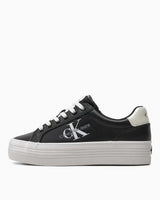 Calvin Klein Flatform Lace Up Sneakers Black/Bright White