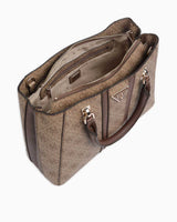 Guess Noreen Satchel Monogram El Çantası Latte Logo / Brown