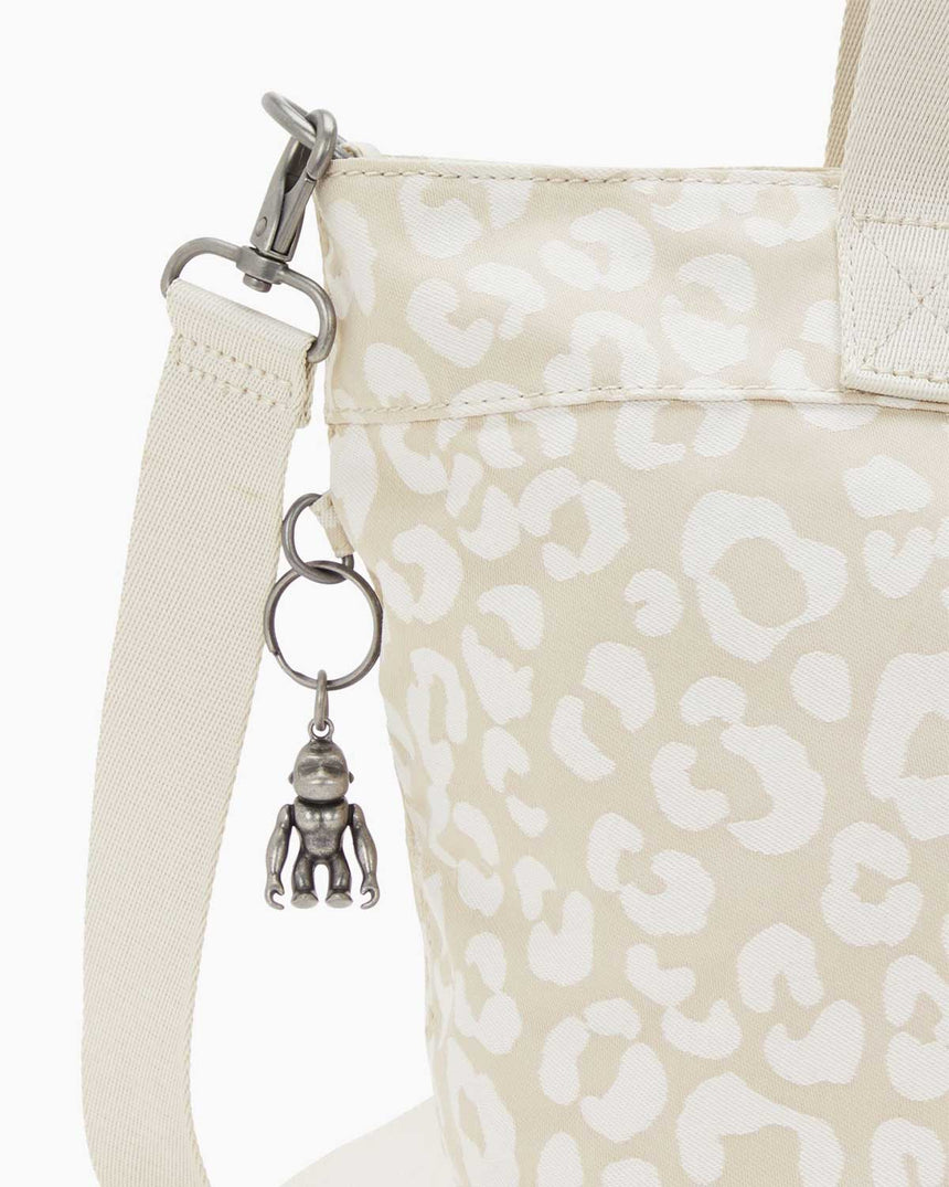 Kipling Colissa S Elevated Jacquard Omuz Çantası White Cheetah