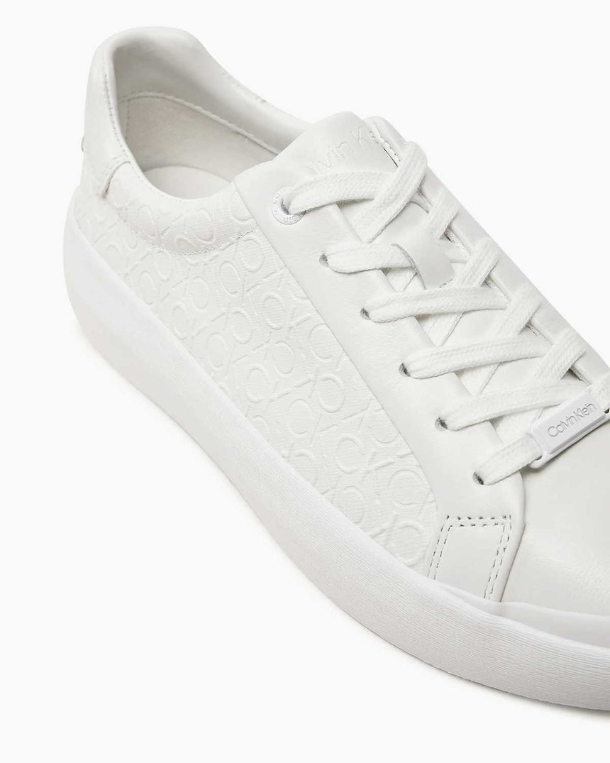 Calvin Klein Lace Up Mono Baskılı Sneaker White
