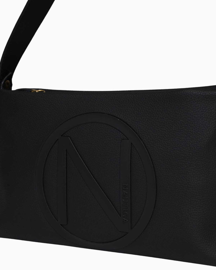 Nautica Logo Detaylı Omuz Çantası Siyah