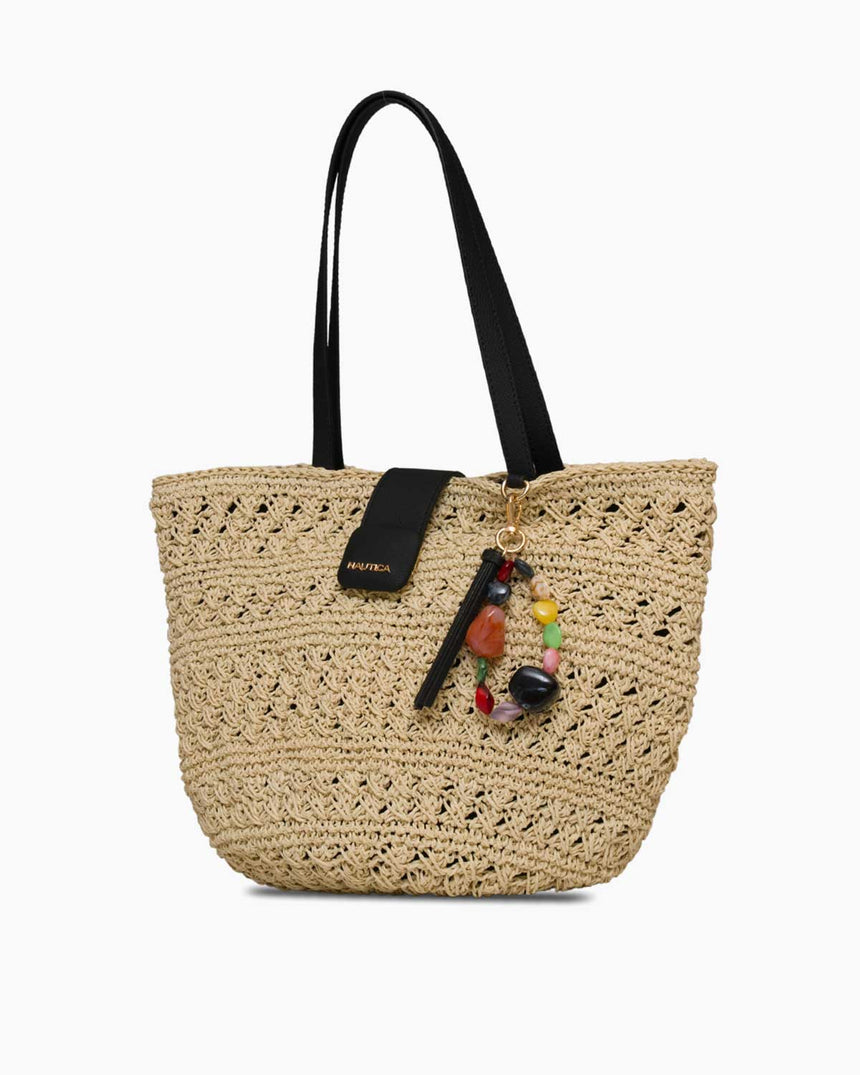 Nautica Taş Detaylı Kadın Plaj Çantası Açık Bej