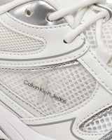 Calvin Klein Retro Tennis Lace Up Sneakers Bright White/Silver