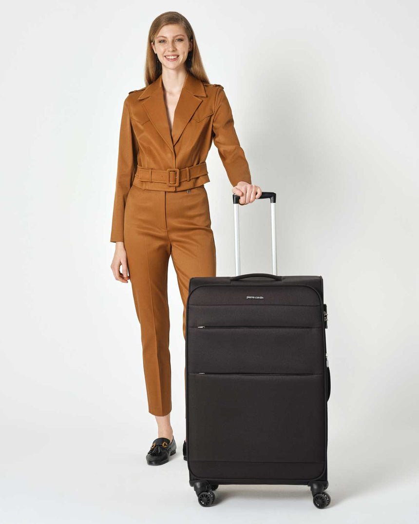 Pierre Cardin Kumaş Büyük Boy Valiz Siyah