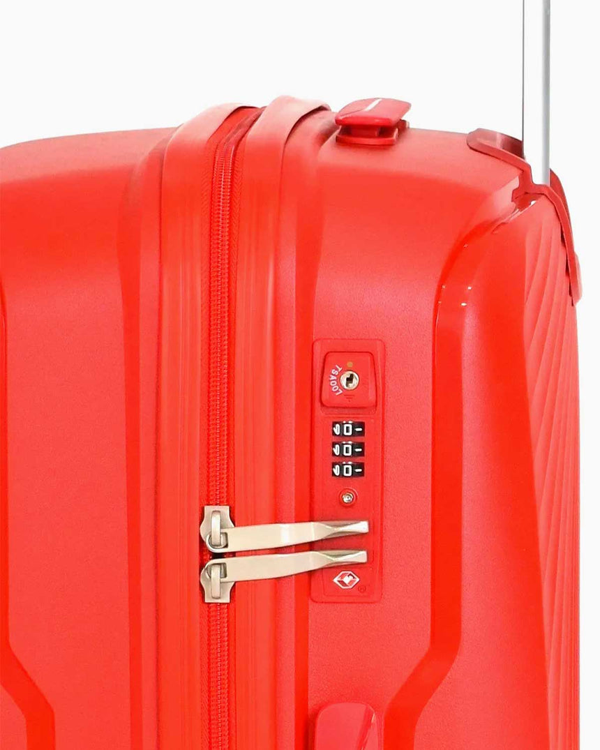 Benetton Trolley Logolu Büyük Boy Valiz Kırmızı