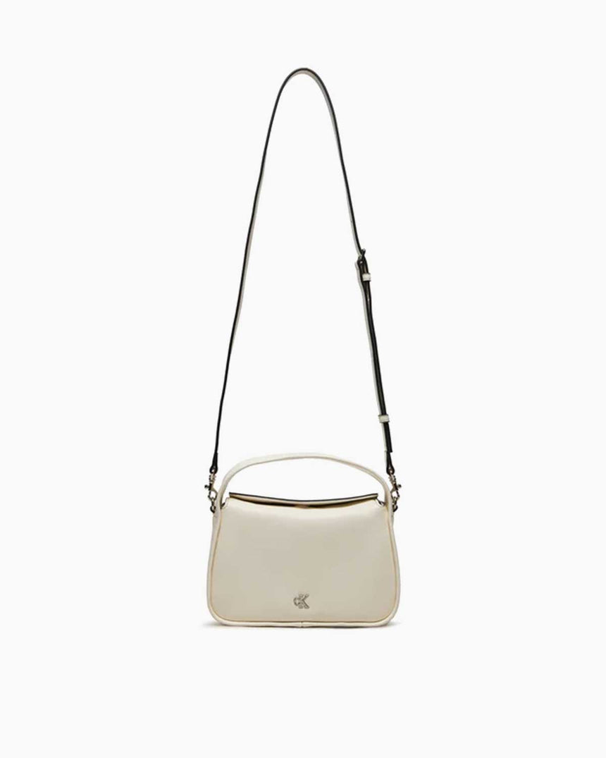 Calvin Klein Metal Mono Mini Logolu El Çantası Ivory
