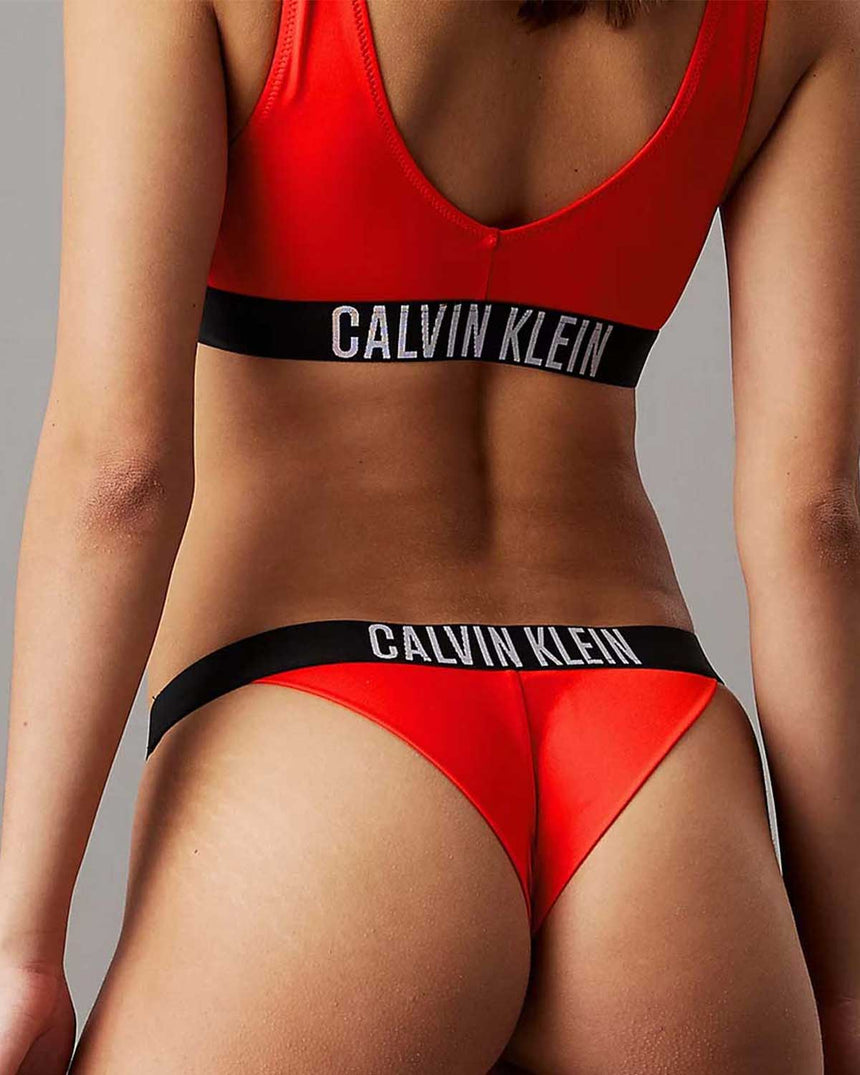 Calvin Klein Swim Bottoms Brazilian Bikini Altı Flaming Chili