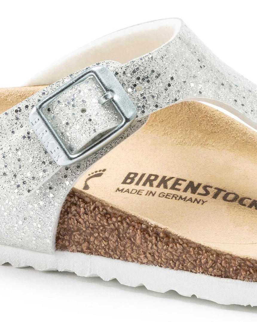 Birkenstock Gizeh Kids BF Parmak Arası Kız Çocuk Terlik Simli Beyaz