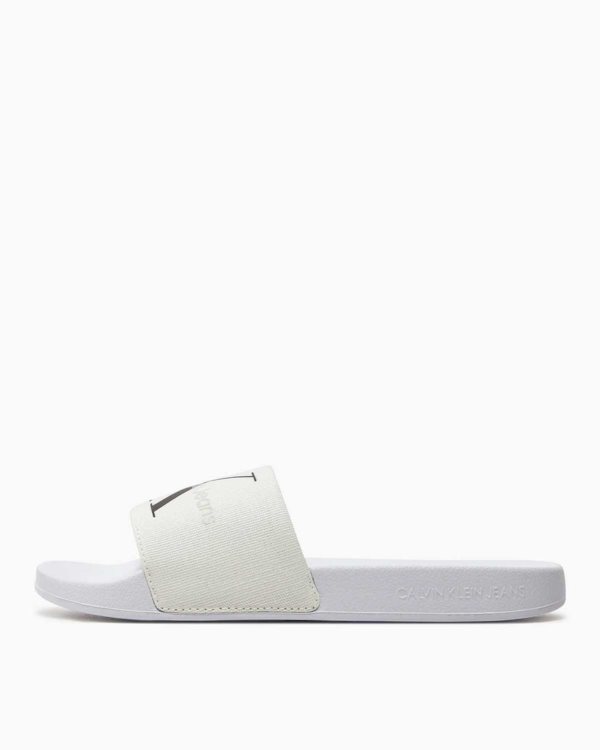 Calvin Klein Slide Monogram Flip Flops Logolu Terlik White