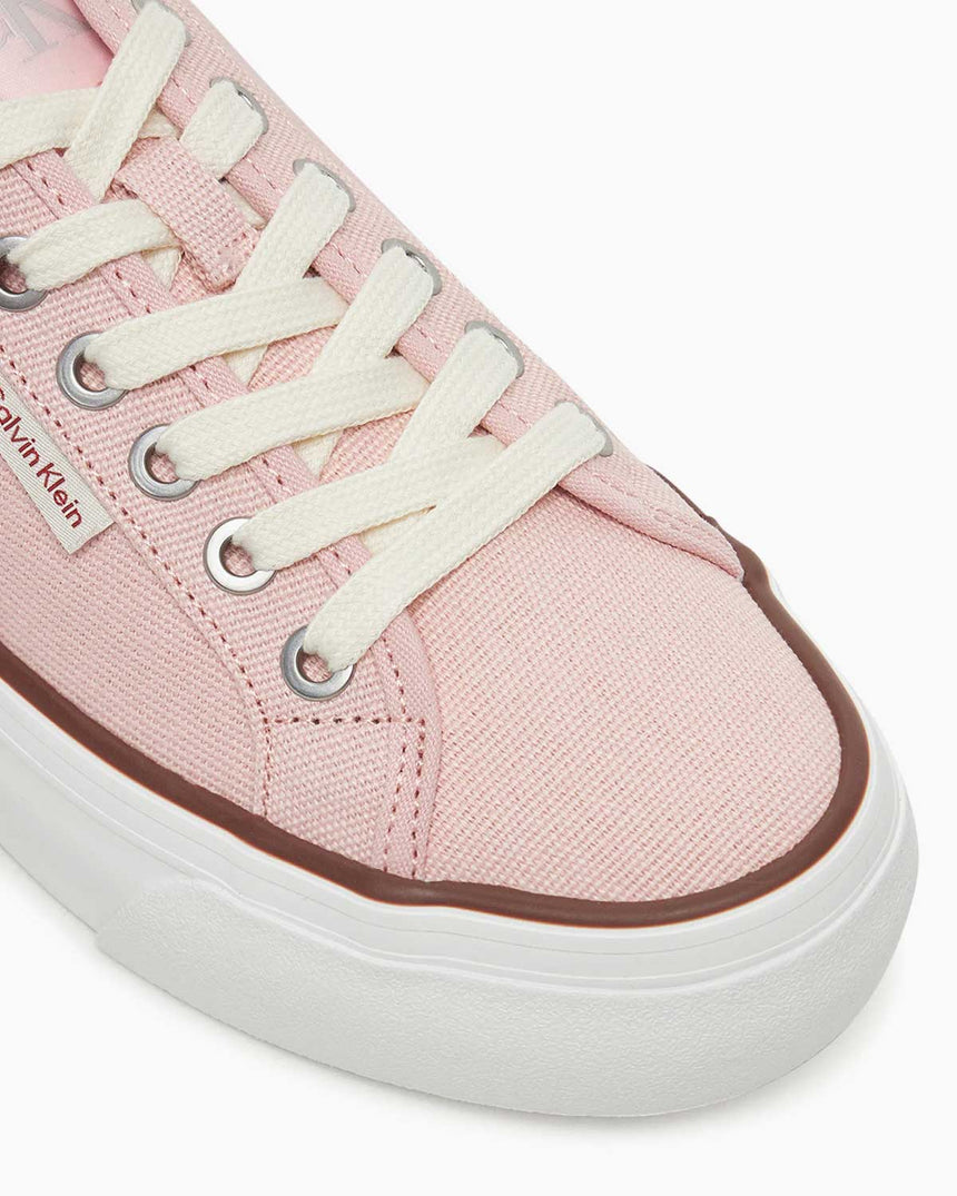 Calvin Klein Graz Flatform Logo Etiketli Kadın Pamuk Sneaker Sweet Pink/Cappuccino