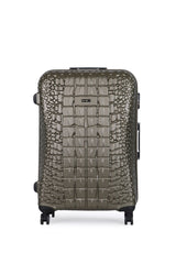 ÇÇS Kroko Kabartma Doku Büyük Boy Valiz Yeşil