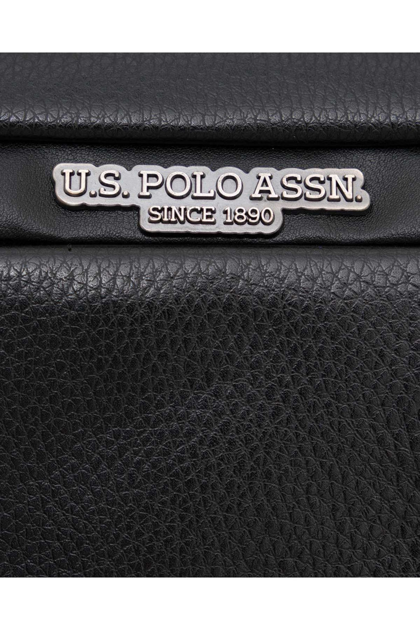 U.s Polo Assn Metal Logo Baskılı Erkek Bel Çantası Siyah