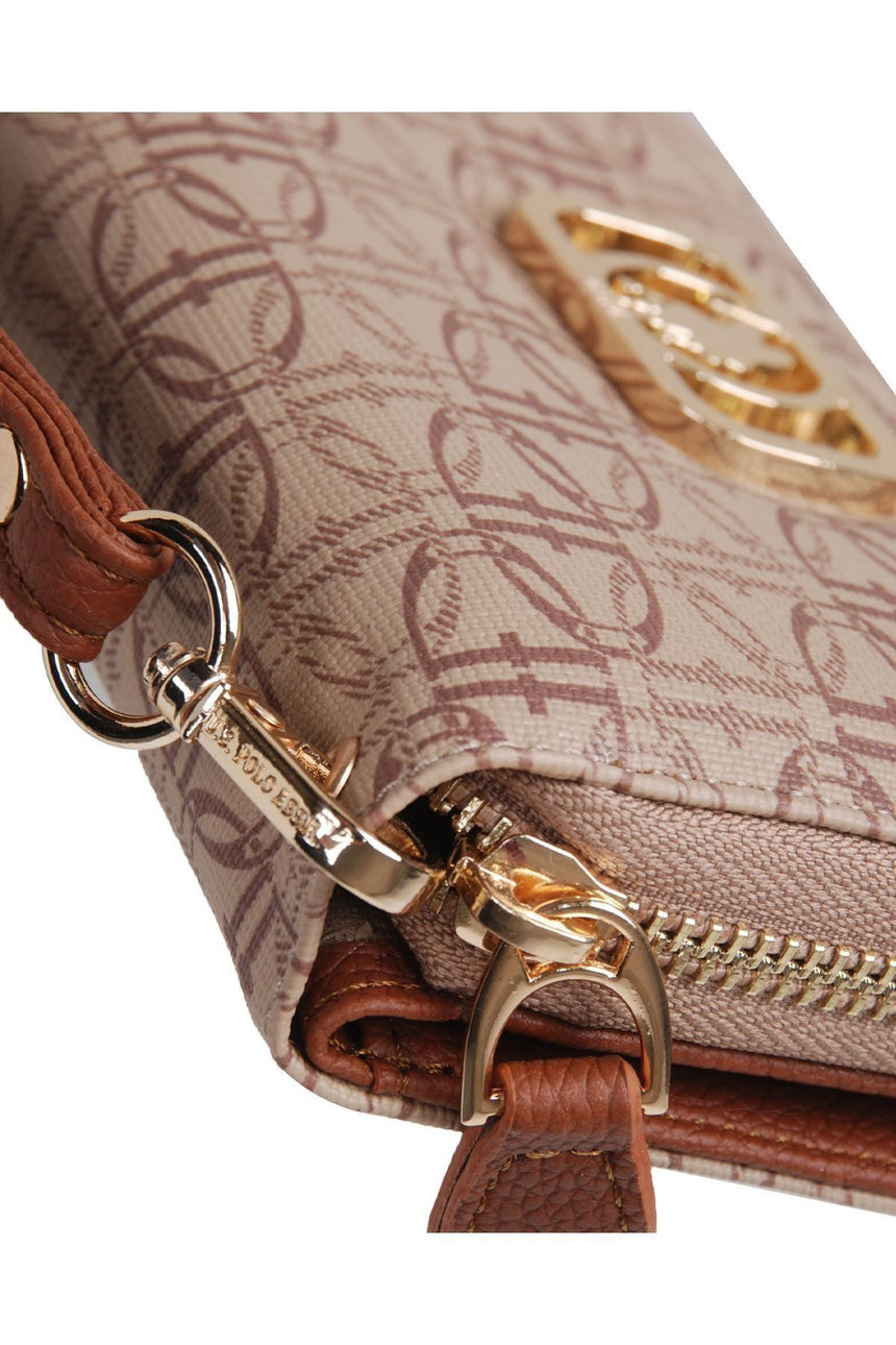 U.s Polo Assn. 14 Kart Yuvalı Kadın El Portföyü Koyu Bej