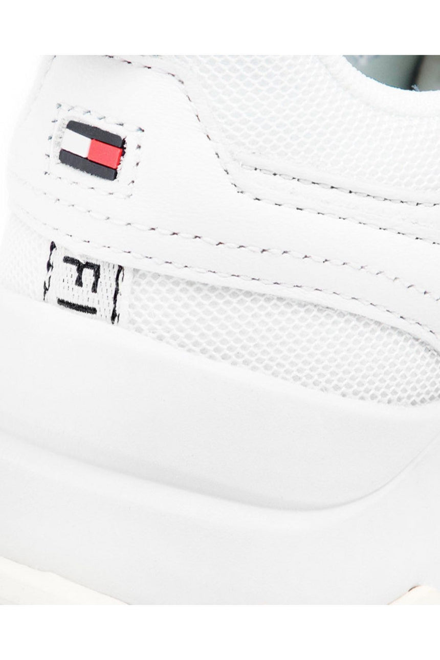 Tommy Hilfiger Wmn Chunky Mixed Textile Trainer Kadın Ayakkabı White Mixed