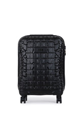 ÇÇS Kroko Kabartma Yüzey Kabin Boy Valiz Siyah
