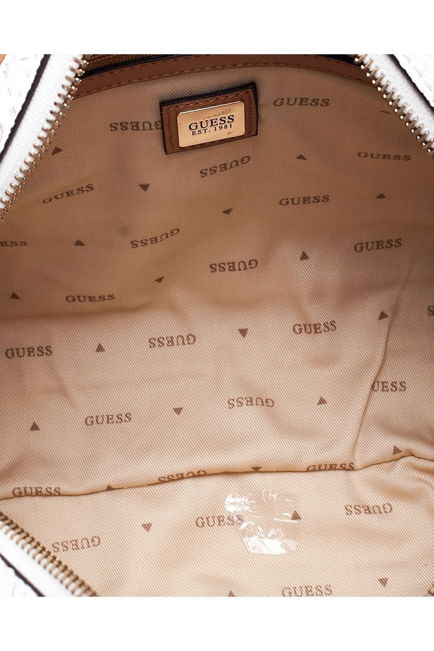 Guess Noelle Box Satchel Kadın Omuz Çantası White - Caramel