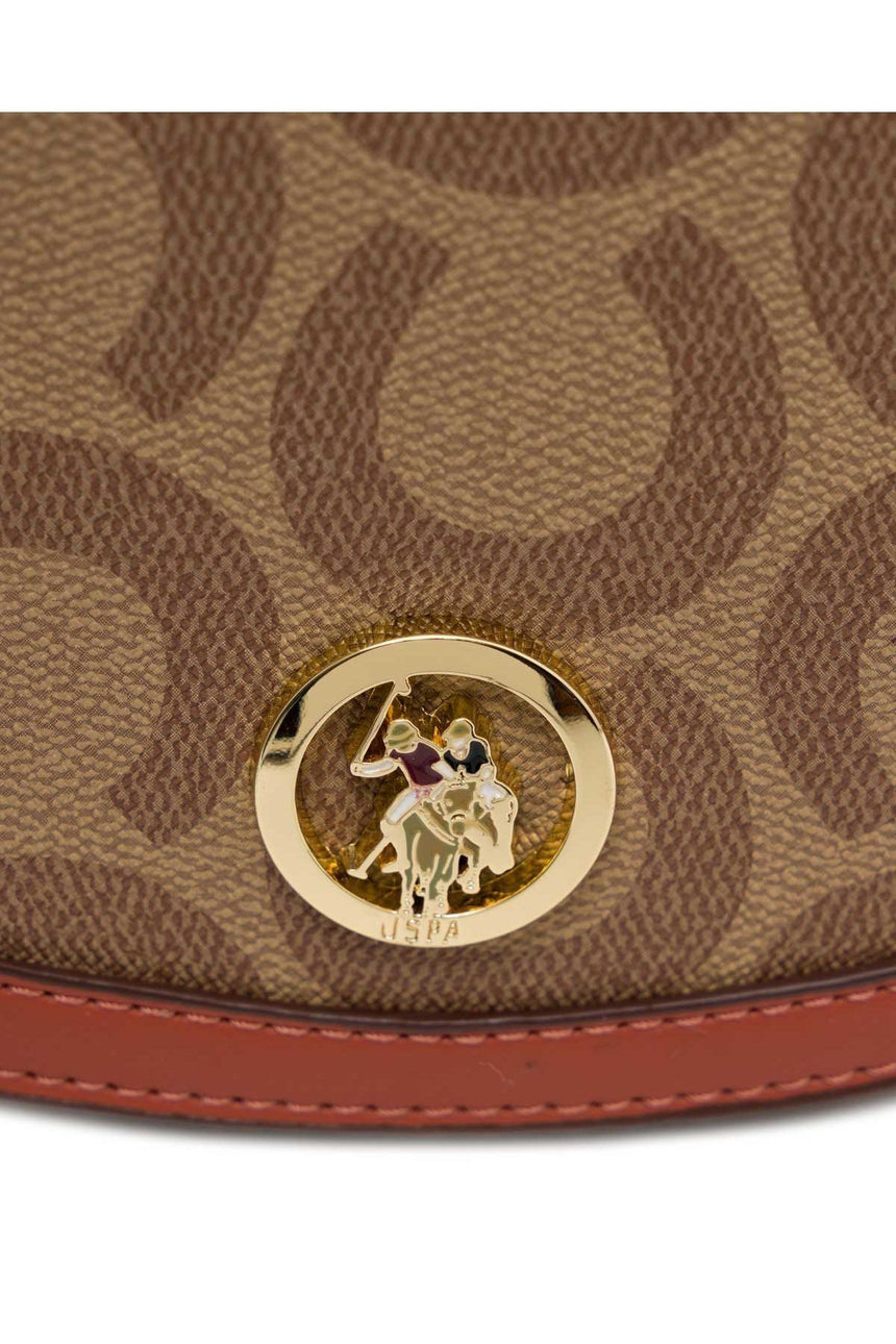 U.s Polo Assn Kapaklı Kadın Çapraz Askılı Çanta Koyu Bej - Kiremit