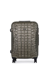 ÇÇS Kroko Kabartma Doku Orta Boy Valiz Yeşil