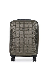 ÇÇS Kroko Kabartma Yüzey Kabin Boy Valiz Yeşil